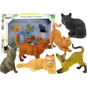 Figūru komplekts LEANToys 6 gab. — Mājas un šķirnes kaķi