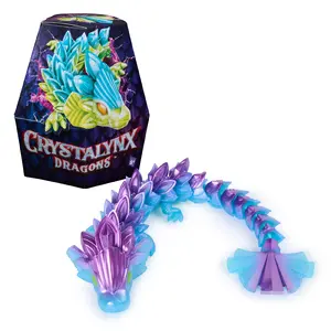 Collectible Articulated Dragon Figure 9-inch, Spinmaster CrystaLynx, Multicolour, Blind Box