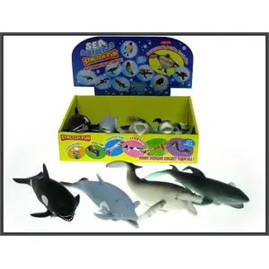 Hipo rubber sea animal figurine set, 4 designs, 20 cm each (HAB056)