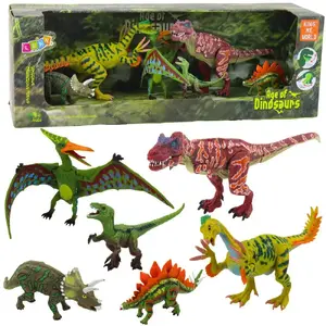 LEANToys moving-dinosaur figure set, 6 pcs — articulated legs and jaws