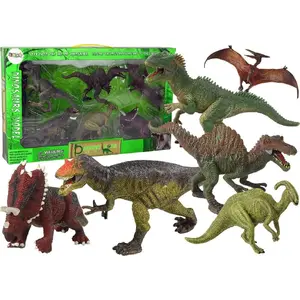 LEANToys dinosaur figures set 6 pieces — large prehistoric dinosaur toy figures