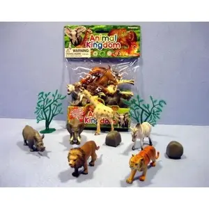 Figurine set Hipo HSH003 – Wild Animals, 6 pieces, cloth storage bag