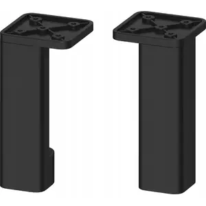 Furniture Legs CERSANIT CITY black matte set of 2 (model S599-0163)