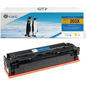 Тонер-картридж G G совместимый с HP CF542X / HP 203X, желтый, повышенной емкости 2500 страниц
