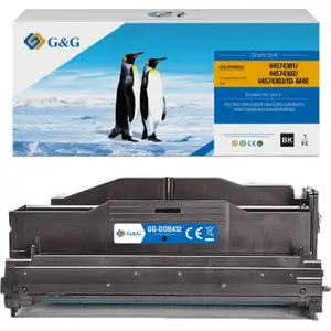 Drum unit compatible with G&G NT-DOB432 (model 44574302), black, 25,000 pages