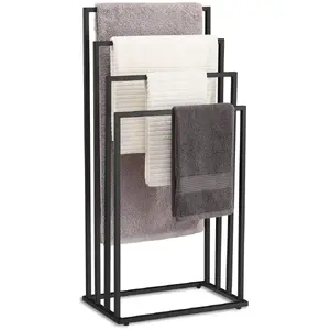 Towel Rack 4-Rung, Excellent Houseware model_2816_1 — Black, freestanding 4 bars