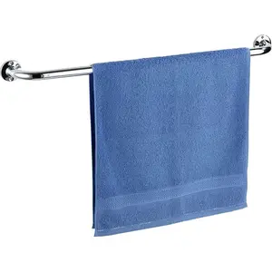 Single chrome rod shower/curtain rail Wenko twm_521243, wall-mounted, stainless finish