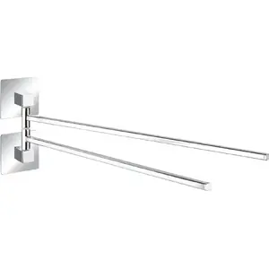 Shower Curtain Double Rod Wenko twm_457105, silver finish