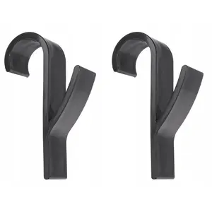 Bathroom radiator hanger set GEKO 2 pieces black for towel radiator