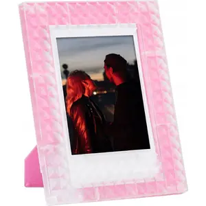 Photo frame stand LoveInstant for Fujifilm Instax Mini (models 99, 40, 12, 11, 9, 7, Liplay, Evo) — transparent, pink
