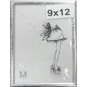 Photo frame focus Can-Can Shiny Silver 9x12 by focus — metal finish, portrait size