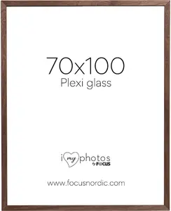 Photo frame focus Soul walnut veneer 70x100 cm with plexiglass