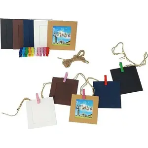 Photo frame set with string and clips 10 pcs, Adar