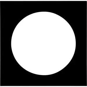 Photo frame focus Passepartout 40×40 cm with round 30 cm aperture, black frame with black core