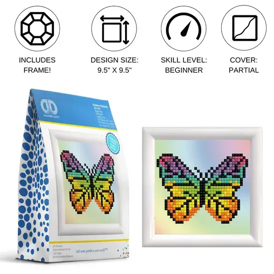 Diamond Dotz Rainbow Butterfly набор-рамка 95×95 мм Photo 2