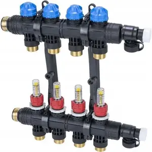 Manifold Afriso ProCalida EF1 K for heating, 4 circuits, G1", flow 0.2–1.6 l/min