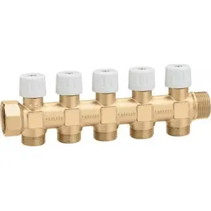 CALEFFI Rozdzielacz z zaworami odcinającymi 3/4" x 5 23 p.1,5 GZ (MPN 354055)