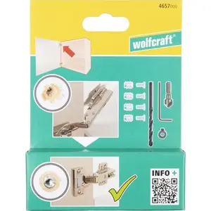 Repair kit for cup hinges (cabinet side) Wolfcraft WF4657000 for furniture hinge maintenance