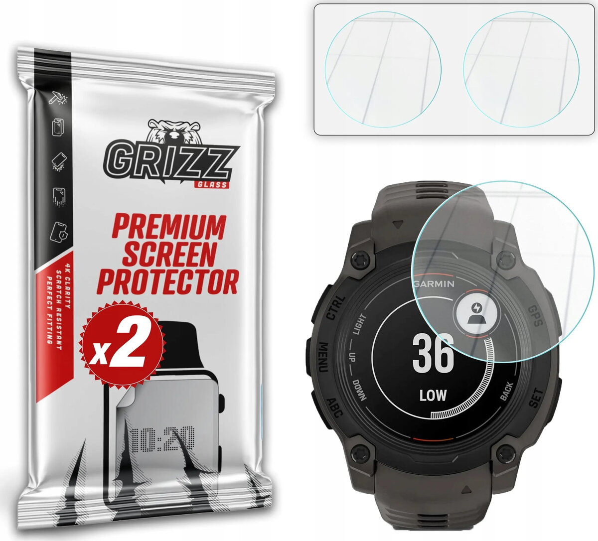 Aizsargstikls GrizzGlass HybridGlass priekš Garmin Instinct