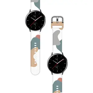Силиконовый ремешок Hurtel для Samsung Galaxy Watch 46 мм — камуфляж, сменный браслет