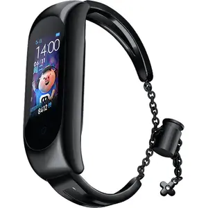 Металлический сменный ремешок для Xiaomi Mi Band 6/5/4/3 от Hurtel — черный
