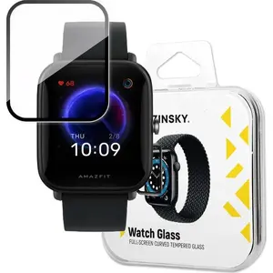 Screen Protector Glass Wozinsky for Xiaomi Amazfit Bip U, hybrid tempered glass, black