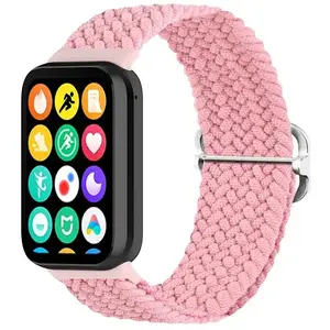 Плетёный ремешок Beline для Mi Band 8 Pro / M8 Pro, розовый — сменный браслет