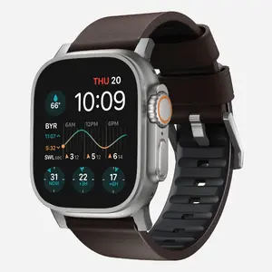 Ремешок Nomad Active Band Pro — коричневая кожа, нержавеющая сталь, размер 150–193 мм