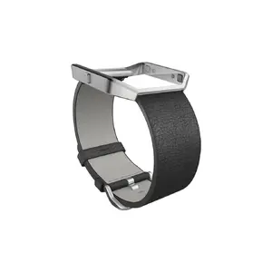 Band for Fitbit activity tracker FB159LBBKL — Black leather with stainless steel, wrist 170–206 mm