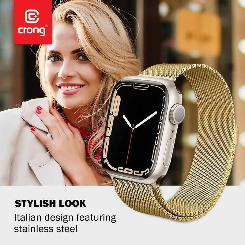 Nerūsējošā tērauda siksniņa Crong Milano Steel Apple Watch 44/45/46/49 Photo 10