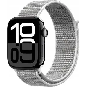 Спортивный нейлоновый ремешок Crong для Apple Watch 44/45/46/49 мм, серебристо-серый