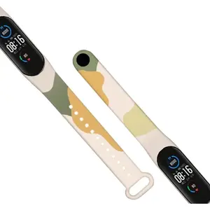 Силиконовый ремешок Hurtel для Xiaomi Mi Band 6 / Mi Band 5 — камуфляж