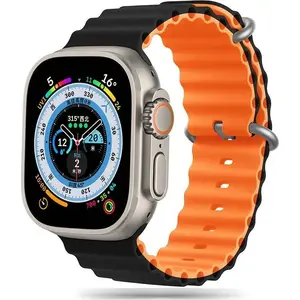 Ремешок Tech-Protect ICONBAND PRO для Apple Watch 42/44/45/49 мм (Series 4–9, SE, Ultra 1/2) — черно-оранжевый