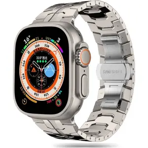 Ремешок Tech-Protect Stainless Line для Apple Watch 42/44/45/49 мм совместим с Series 4–9, SE, Ultra — титановое покрытие
