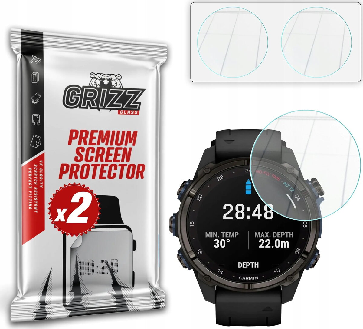 Hibrīdais aizsargstikls GrizzGlass priekš Garmin Descent