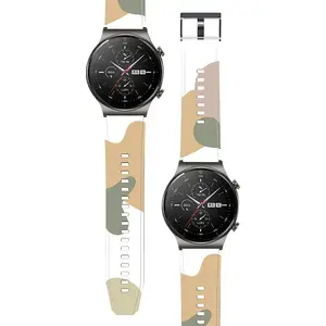 Hurtel silicone replacement strap for Huawei Watch GT2 Pro — camouflage pattern, bracelet-style watch band