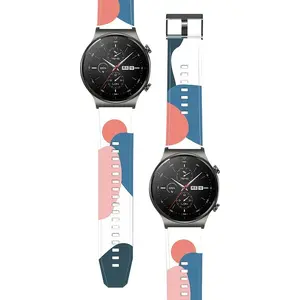 Hurtel silicone strap for Huawei Watch GT2 Pro — camo pattern, replacement watch band, size for 46 mm case