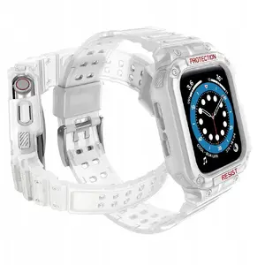 Protect Strap Band ремешок с защитным чехлом для Apple Watch 38/40/41 мм от Hurtel — прозрачный