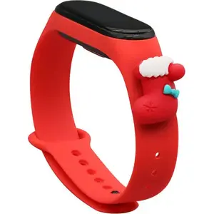 Силиконовый ремешок Hurtel для Xiaomi Mi Band 4 / Mi Band 3 — красный