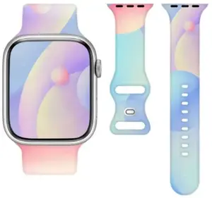 Silikona siksniņa yesido Apple Watch 42/44/45/49 mm — regulējama 97+118 mm, daudzkrāsaina