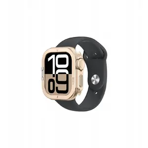 Металлический чехол Amazingthing Titan Pro для Apple Watch 11 46 мм, алюминий, золотой