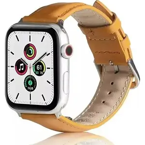 Кожаный ремешок для Apple Watch 42/44/45/49 мм — светло-коричневый