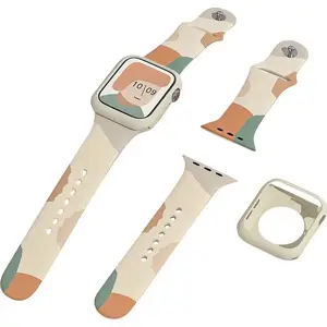 Hurtel silicone strap for Apple Watch 44mm/42mm — compatible with Series 6/5/4/3/2, camouflage pattern
