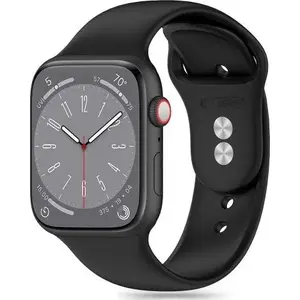 Силиконовый ремешок Tech-Protect для Apple Watch 42/44/45/49 мм (Series 4–9, SE, Ultra 1/2) — черный