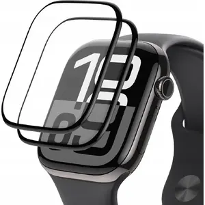 Защитное закалённое стекло Wozinsky Full Glue с чёрной рамкой для Apple Watch Series 10 46 мм (2 шт.)
