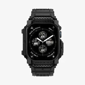 Case for Smartwatch Spigen Rugged Armor Pro — Black, TPU, dimensions 171.7×117.6×47.7 mm