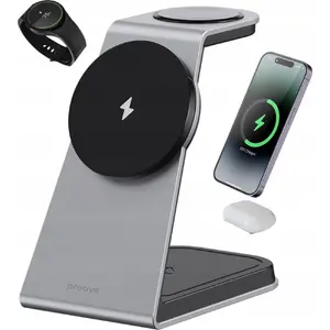 Беспроводное зарядное устройство 3-в-1 Qi MagSafe для телефона, часов, наушников Vega SB9450 15W