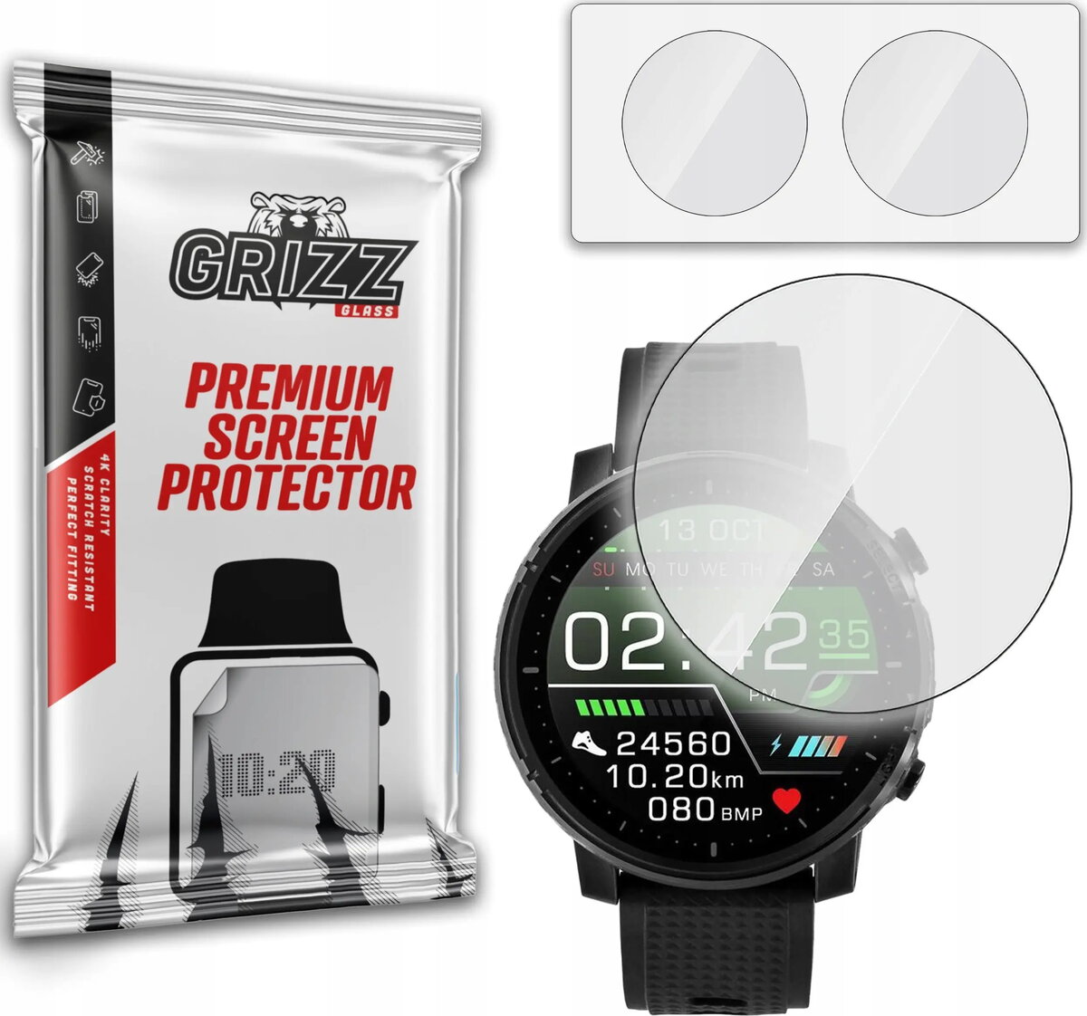 Hibrīda stikls GrizzGlass priekš Watchmark WL15
