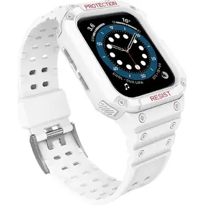Hurtel Protect ремешок с защитным чехлом для Watch 7/6/5/4/3/2/SE (41/40/38 мм) — белый