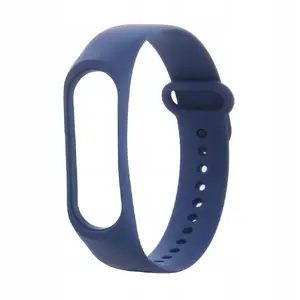 Силиконовый ремешок для Xiaomi Mi Band 3 / 4 — тёмно-синий